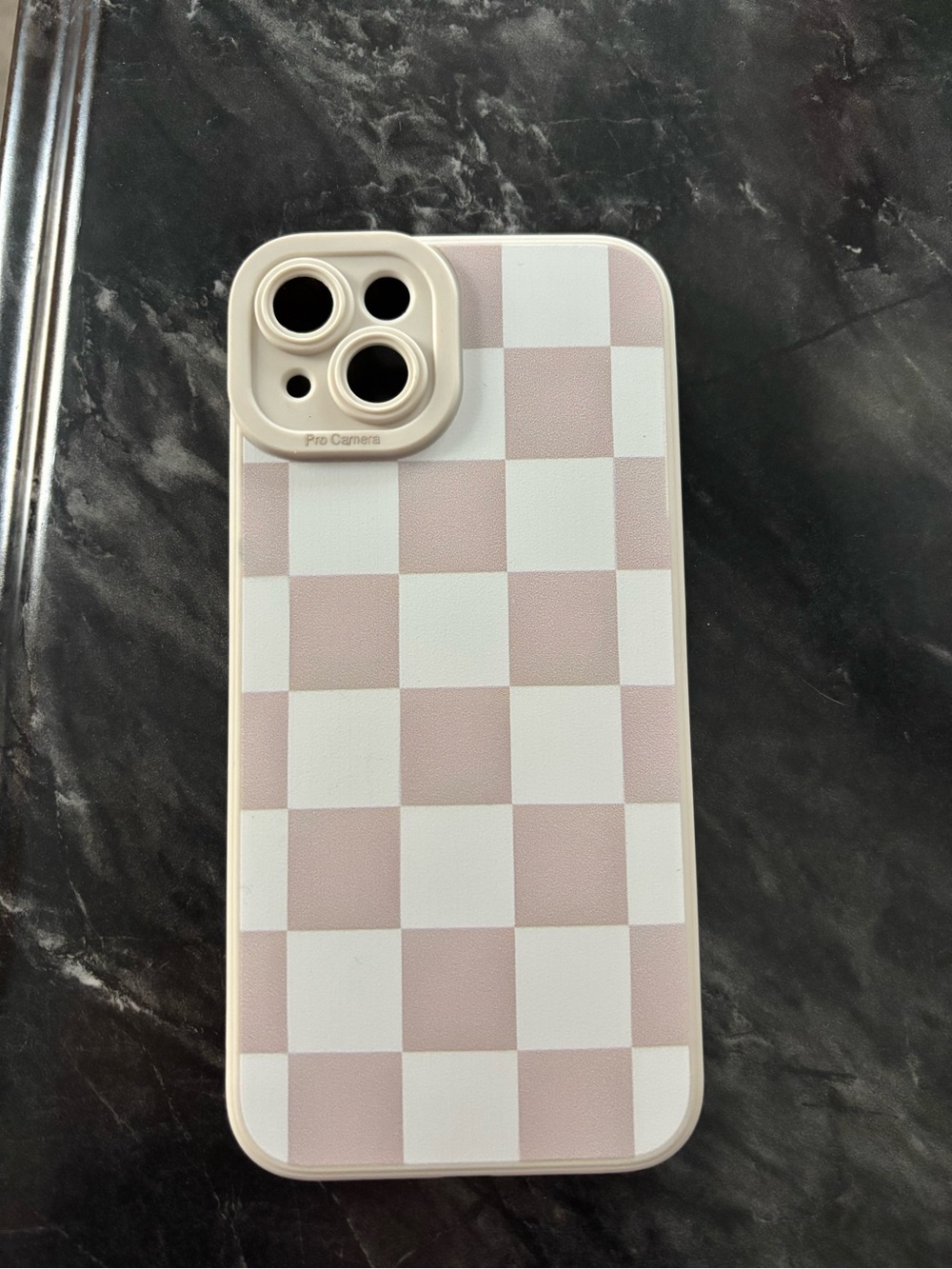 Raspberry colored checkered iPhone 15 plus / 14 plus case brand new